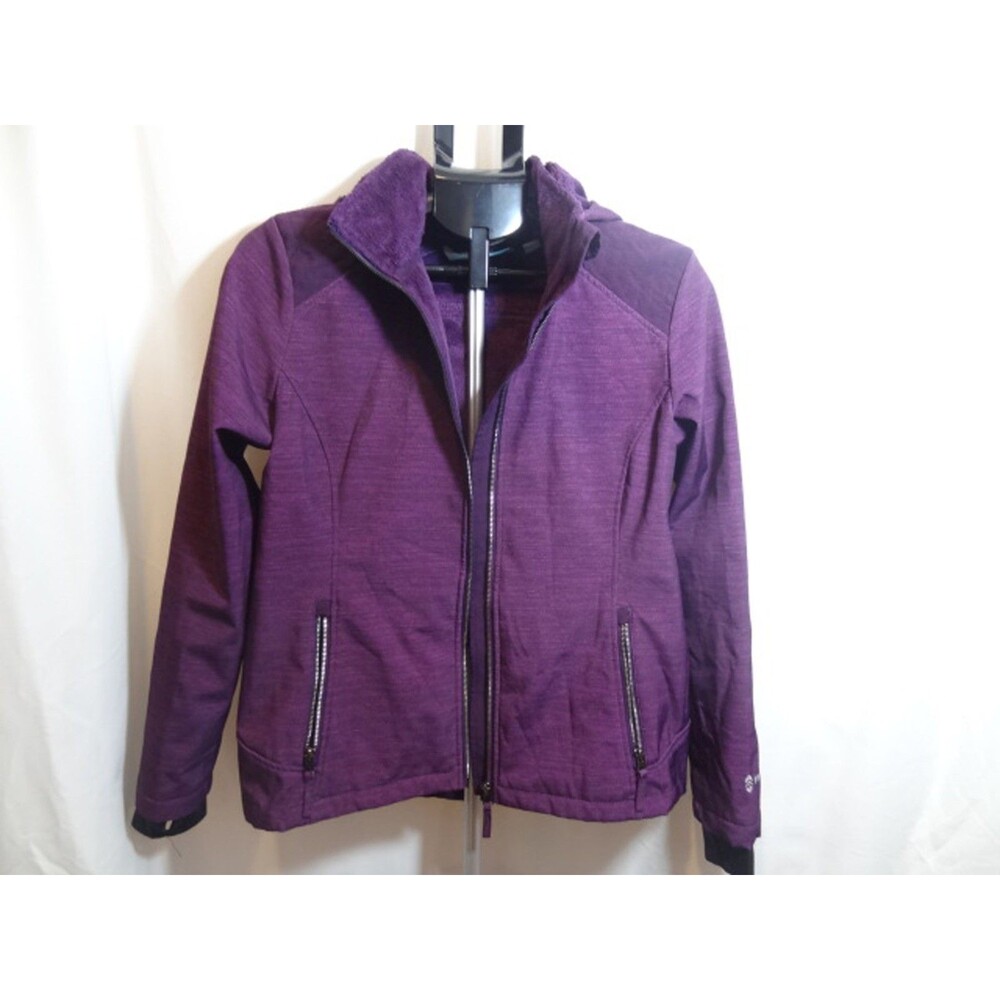 Free Country Women’s Med Purple Softshell Jacket Fleece Lined Zip-Off Hood